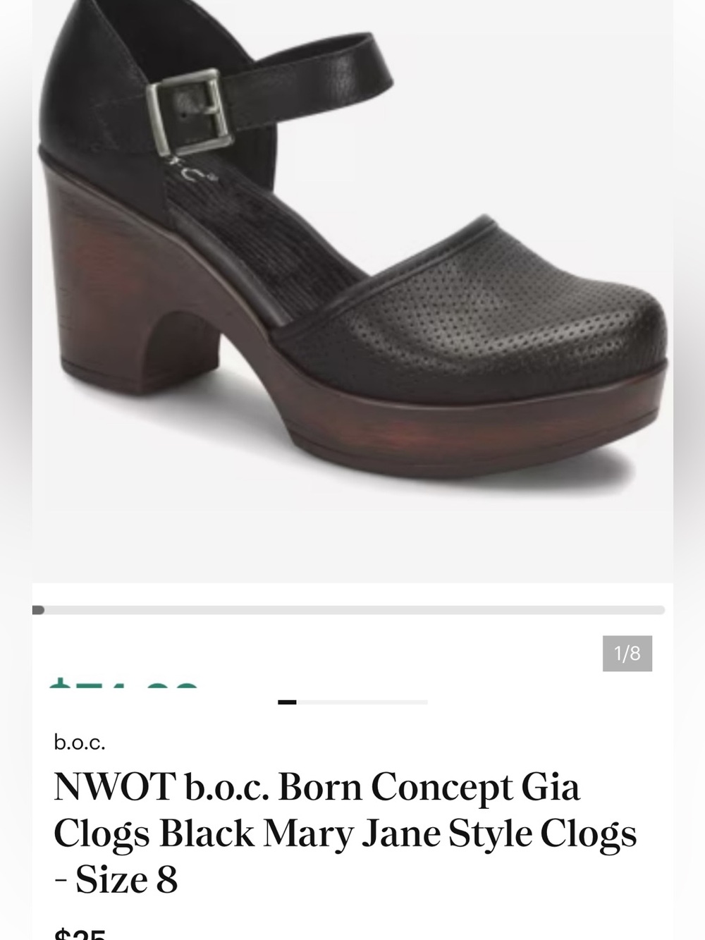 b.o.c. Black Mary Jane Platform Clogs